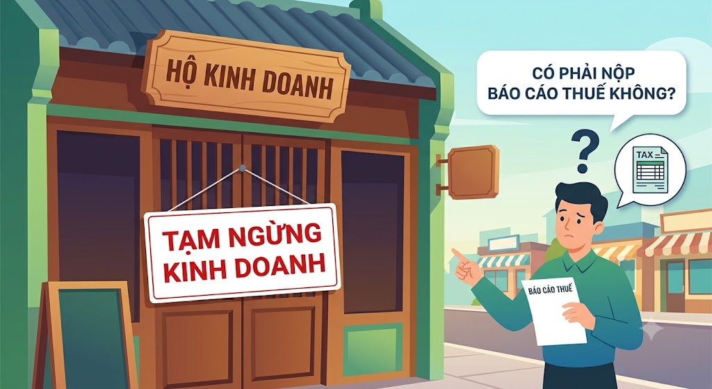 hộ kinh doanh tạm ngừng kinh doanh có phải nộp báo cáo thuế không