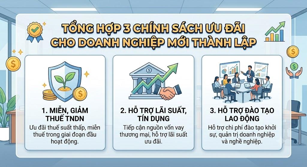 Tổng hợp chi tiết các chính sách ưu đãi cho doanh nghiệp mới thành lập